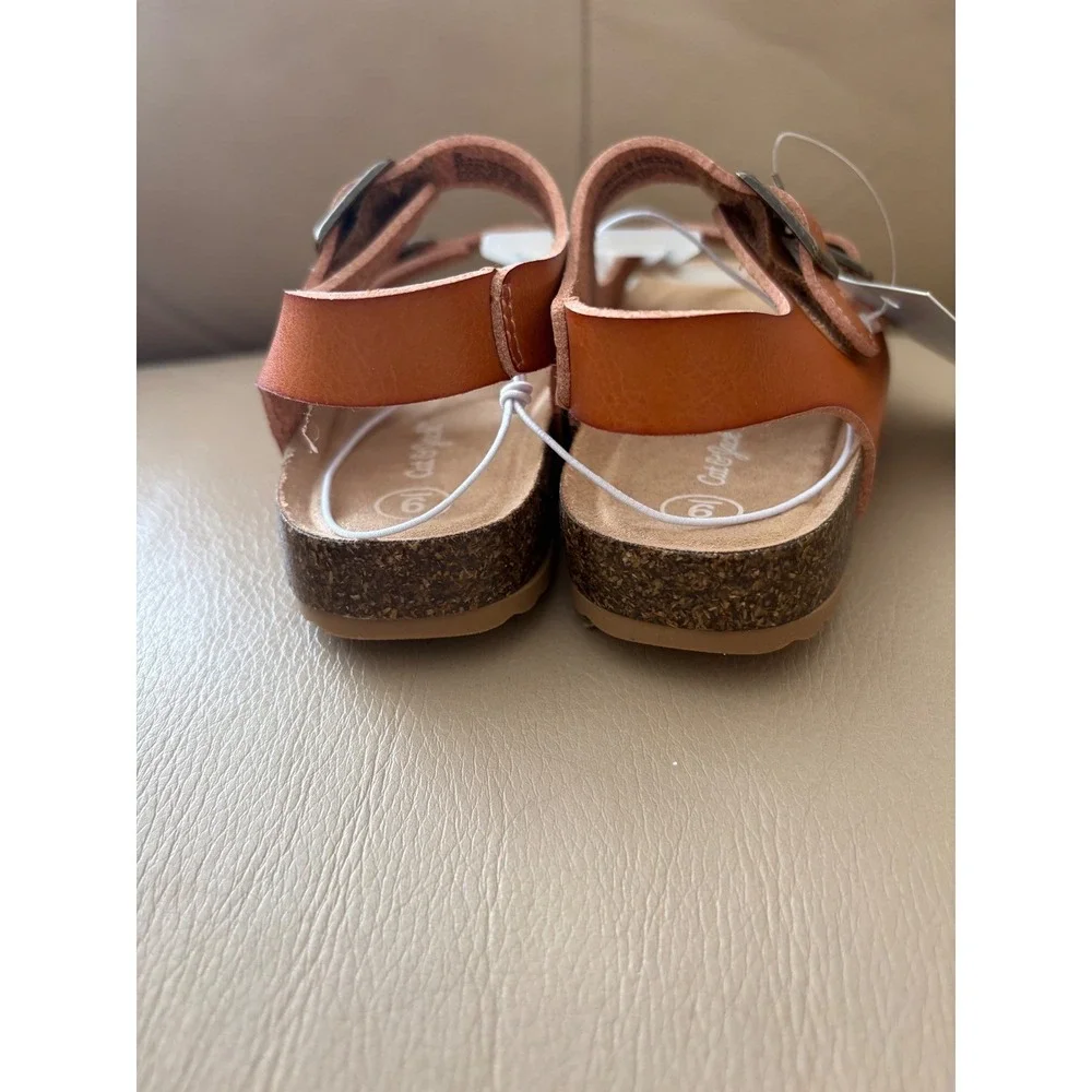 Cat & Jack Unisex Reagan Toddler Double Strap Buckle Sandals Brown Size 9